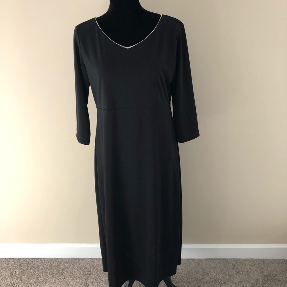 Johnny Was Solid Black Maxi Dress, Large